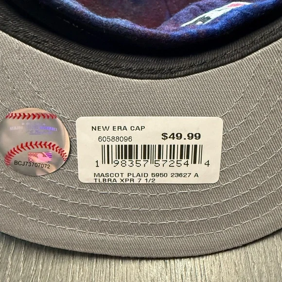Men’s NEW ERA ATLANTA BRAVES MASCOT 59FIFTY HAT SIZE 7 1/2 Flannel New - Picture 5 of 5